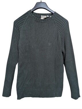 Timberland Mens 100% Cotton Crew Neck Sweater Green Size Medium